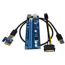 PCI-E 1x to 16x Mining Machine Enhanced Extender Riser Card Adapter with 60cm USB 3.0 and SATA Power Cable
