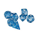 7pcs/set TRPG Game Dungeons & Dragons Glitter D4-D20 Multi Sides Dice Blue