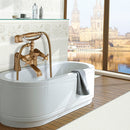 Antique Brass Cross Handle Bath Filler Mixer Taps Bathtub Shower Faucet Kit
