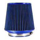 Blue 3'' 3.5'' 4'' Car Truck Turbo Cold Air Filter Round Cone High Flow