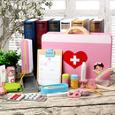 15 Pieces Wooden Doctor Nurse Box Carry Case Children Role Playing Set Kids Educational Toy Play Activity