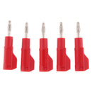 5x Unshrouded Stackable Brass 4mm Banana Plug Test Speaker Cable Connectors red