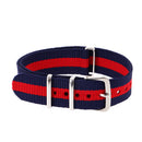 Durable Nylon Watch Band Strap 18mm/24.5cm Blue Red