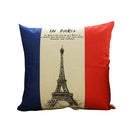 Fashionable Eiffel Tower Print Pattern Charms Cotton Linen Waist Throw Pillow Case Cushion Cover Decor for Home Bedroom Car Decor