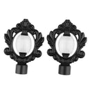 Novel Design 28mm Iron Curtain Rod Pole Ends Black PACK OF 2PCS 143x106mm