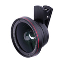 Portable Super 2 In 1 0.6X Wide-angle 10X Macro Mobile Phone Lens with Clip Black