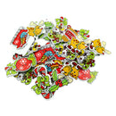 50 Pieces Mixed Christmas Bell Tree Wood Buttons Sewing Scrapbooking Gift Decoration