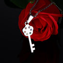 2Pcs Stainless Steel Rainbow Key to Heart Necklace Pendant for LGBT Gay Lesbian Pride Festival