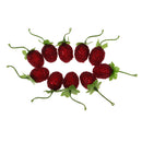 10 Pieces Artificial Strawberries Fake Food Fruit Red Berries For Rustic Country Decoration Floral Arrangements Home House Kitchen Wedding Christmas