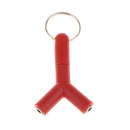 3.5mm Stereo Audio Jack Earphone Headphone 2-Way Y-Shape Splitter Adapter Red