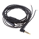 Gold Plated 3.5mm DIY Braided Line Earphone Audio Cable with Mic Replacement Headphone Wire