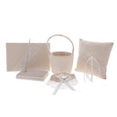 5pcs /Set Burlap Ring Pillow Basket Pen Set Guest Book Garter Wedding Party