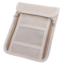 Flexible Strap Neck Pouch Passport Money Card Bag Holder Travel Accessory, Beige