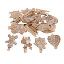 20Piecesvintage wooden mini pegs craft wood colour photo hanging spring clips