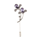 Flower Crystal Stick Pin Brooch Scarf Coat Gown Clip Collar Pin Bridal Dress