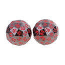 Set of 2 Opaque Zinc Alloy Multi-sided Dices D60 Role Paly Game Toys Red 0.47inch