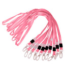 No-Twist Hook Neck Strap Lanyard String Cord For ID Pass Card Badge Pink Pack Of 10PCS