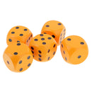 5 Pieces Six Sided Wooden Dice Wood Dices 5cm Set Playing Game Toy Orange