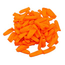 100 Pack Disposable Latex Finger Cots Sets, Non-Slip Fingertips Plastic Protective Gloves Set for Food Beauty Tattoo, Universal Fit, Orange