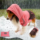 Lightweight PU Leather 3 Buttons Easy Pull Over Style Dog Puppy Raincoat Poncho Pet Supplies Pink + Dark Coffee L