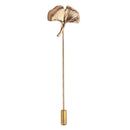 Vintage Gingko Leaf Lapel Stick Pin Suit Tie Hat Scarf Brooch Pin Gold