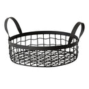 Metal Wire Basket Fruit Vegetable Round Storage Holder Vintage Shabby Style