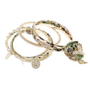 Fashion Vintage Bowknot Bow Faux Pearl Green Cloth Multilayer Bracelet