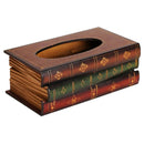 Elegant Wood Books Tissue Box Cover Home Car Napkin Toilet Paper Holder