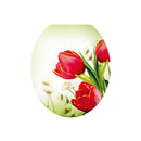 Toilet Seat Wall Sticker Red Tulip Vinyl Art Home Bathroom Decals Decor