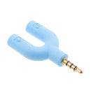 U Shape Gold Plated 3.5mm Audio Y Splitter Headphone Cable Blue