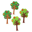 Pack of 4 Mixed Foam Shapes Green Trees Embellishments for Kids Scrapbooking Craft