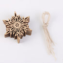 Set Of Wooden Hexagon Snowflake Embellishment With Strings Hanger Tags Card Making Scrapbooking Sign Making DIY Craft Supplies 8 x 8 x 0.3cm