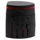 All in One Universal International Plug Adapter World Travel AC Power Charger Adaptor with Dual USB Port AU US UK EU Black
