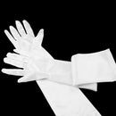 Women Ladies Fashionable Opera Evening Wedding Bridal Prom Party Long Satin Gloves 1 Pair White