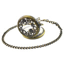 Antique Style Vintage Wheel Gear Clock Mechanical Automatic Pocket Watch Necklace Bronze