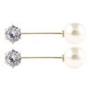 2 Pieces Rhinestone Stick Pin Imitation Pearl Collar Lapel Pin Elegant Jewelry
