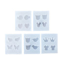 5 Pieces Mini Crown Wings Design Silicone Mould Jewelry Making Mold for DIY Pendants Charms Crafts