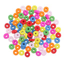 100 Pieces Colorful Wood Rondelle Beads Large Hole Beads Charms for Jewelry Making Crafts DIY Jewelry 8mm