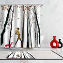 Home Hotel Bathroom Shower Room Decor Fashionable Walking Girl Print Charms Shower Curtain With 12 Hooks