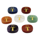 Set of 7 Egyptian Ankh Cross Palm Stone Reiki Stone for Family Friends Collectible