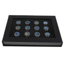 12 Pieces Exquisite Zodiac Pattern Magnetic Hat Clip Golf Ball Markers With Gift Box Golfer Presents