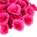 Artificial Realistic Silk Rose Flower Heads Bulk Wedding Party Table Centerpiece DIY Flowers Pack of 50PCS Rosy