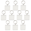10Pieces Square Shape Blank Insert Photo Picture Frame Split Ring Keychain