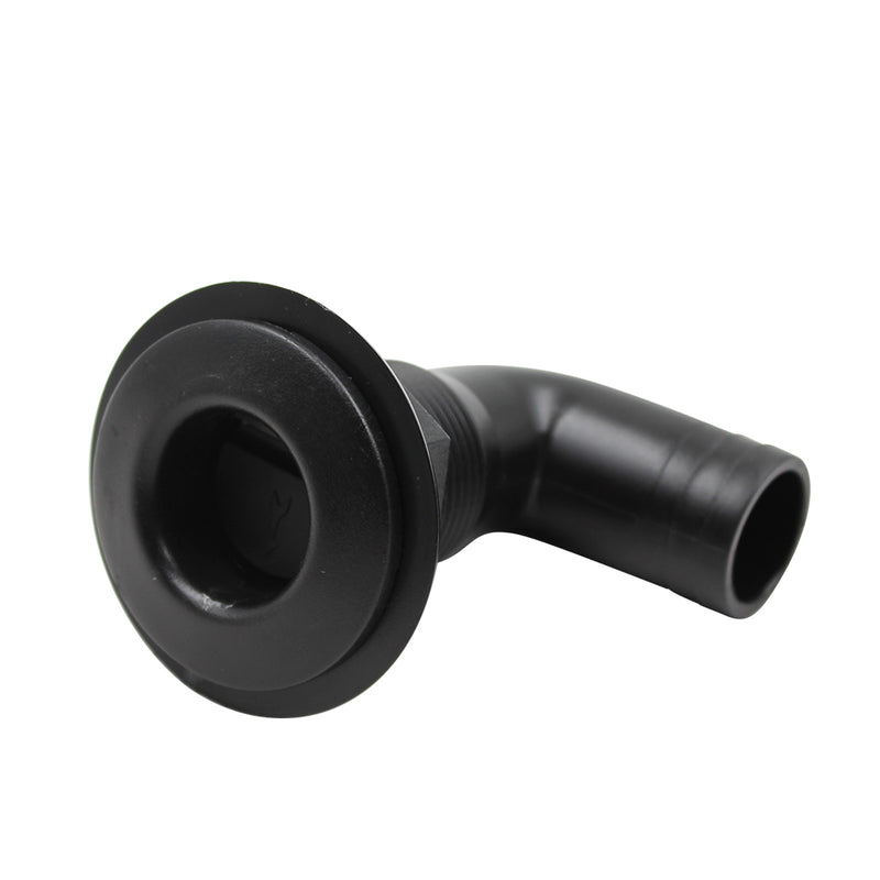 1'' Black Polypropylene Thru Hull Fitting Hose 90 Degree For Marine Boat
