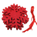 10pcs Felt Snowflake Pendants ChristmasTree Ornaments Window Home Decor Red