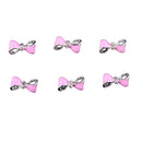10PCS/SET Elegant Glitter Bow Shaped Nail Art Decorations Party Wedding Birthday Supplies DIY Pink