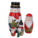 5 Pieces Santa Claus Painted Wooden Russian Nesting Dolls Set Babushka Matryoshka Toy Kids Children Chirstmas Gift Home Decor