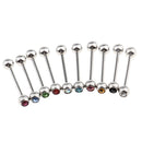 10 Pieces 14G Mix-color Stainless Steel Straight Barbell Tongue Rings Bar