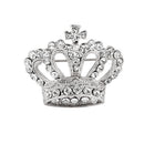 Boho Victoria King Queen Crown Crystal Brooch Pin Silver Wedding Xmas