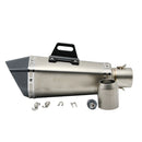 36-51mm Motorcycle Exhaust Muffler Pipe with Bracket Clamp - Titanium